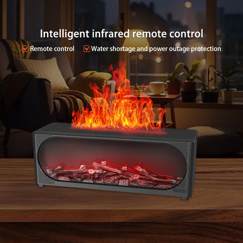 Fireplace Flame Humidifier Bluetooth Speaker & Aroma Diffuser