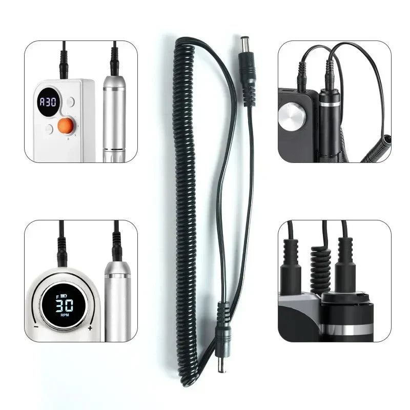 Double-Ended Nail Drill Replacement Spring Cable | DC Port
