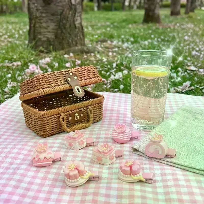 Cherry Blossom Resin Hair Clips Women Girls | 5/6 Pcs Set