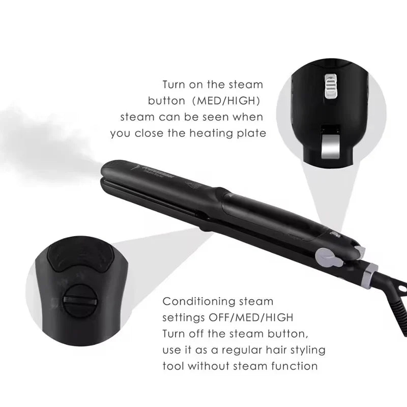 URGGU Steam Ceramic Hair Straightener – LED & PTC Plate