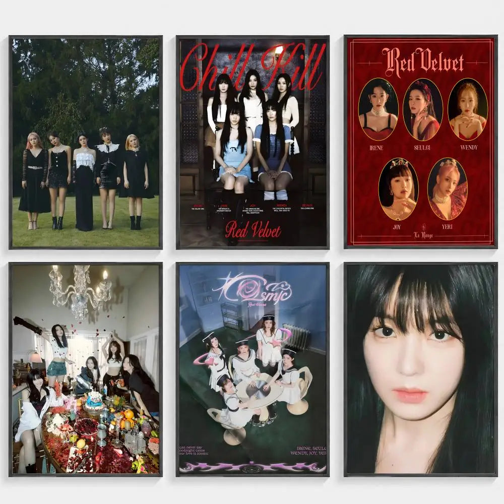 Red Velvet Idol HD Wall Poster – Waterproof Sticky Home Decor