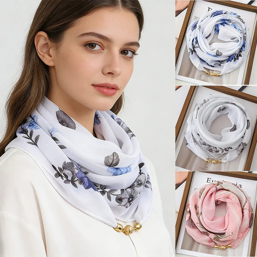 Women's Lightweight Chiffon Satin Scarf – Hair Wrap & Neck Cover