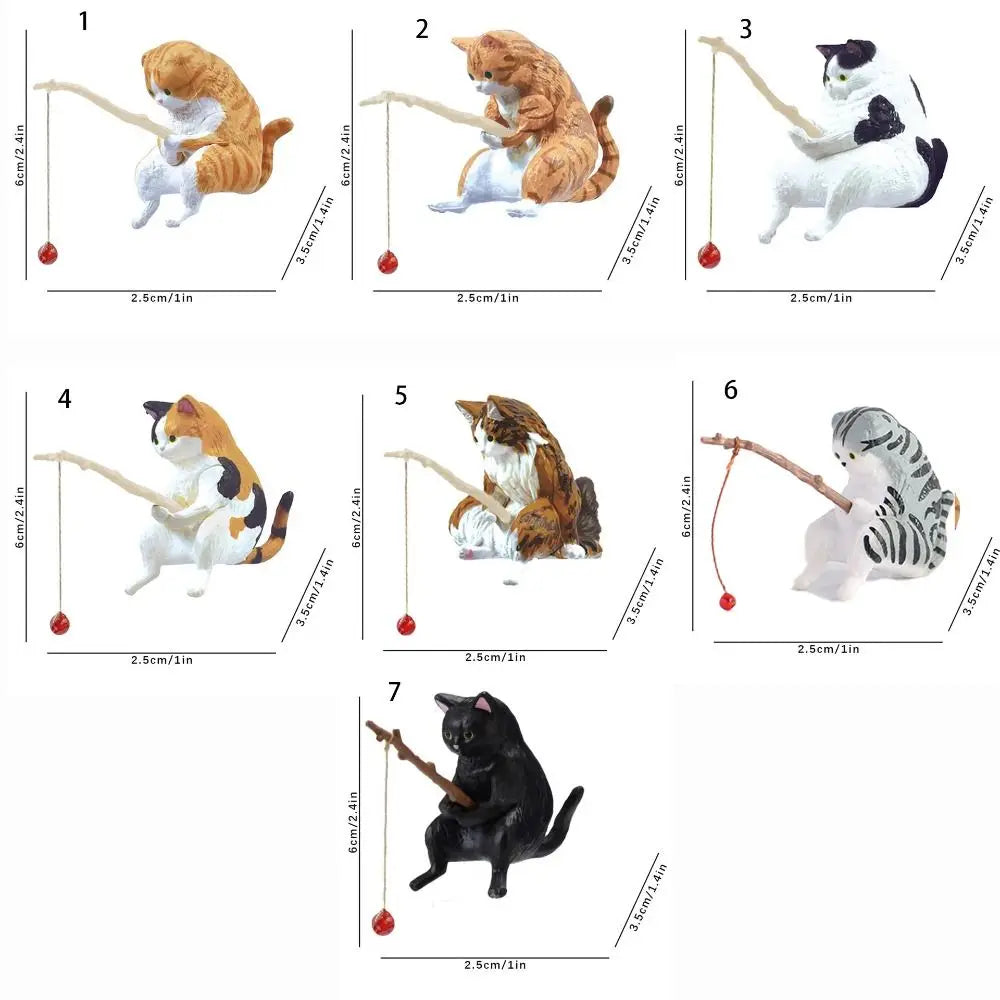 Fishing Cat Figurine – Aquarium Fish Tank Ornament Decor