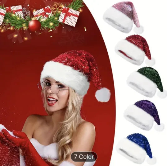 Sequined Christmas Hats Party Headwear Photo Props Adults Children