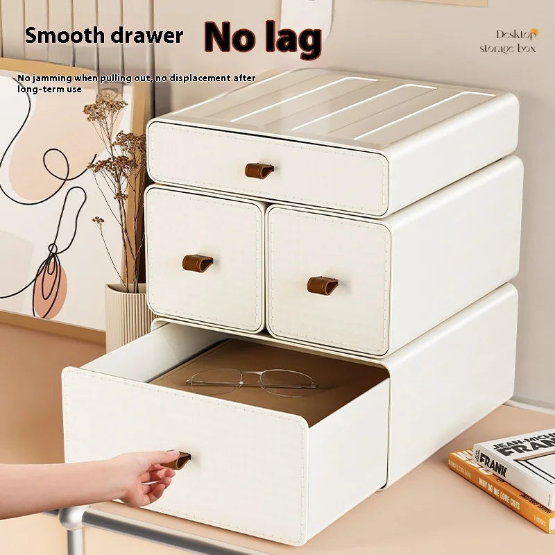 Desk Organizer with Drawers & Entryway Shelf | Storage Box