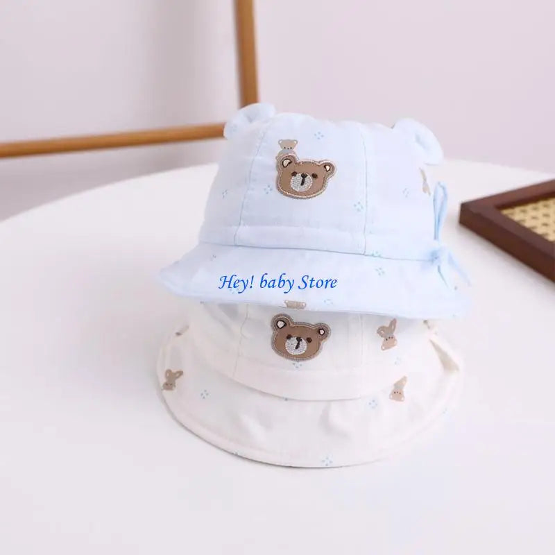 Baby Sun Hat Cartoon Bear Bucket Hat – Infant & Toddler