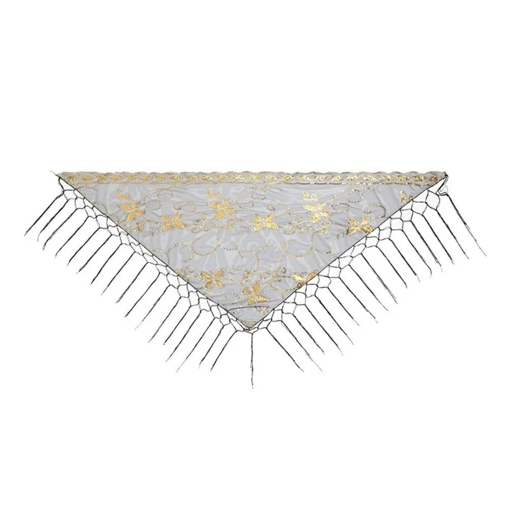 Women's Floral Lace Scarf Shawl – Boho Headscarf & Bandana