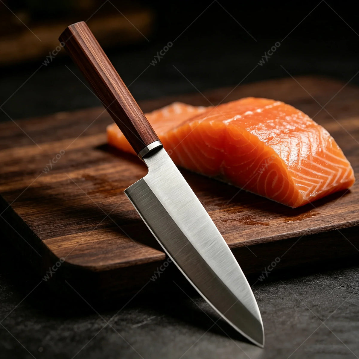 WXCOO 5Cr15 Stainless Steel Sashimi & Chef Knife – Wood Handle