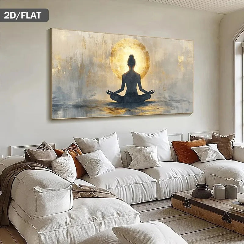 Abstract Zen Female Meditation Canvas Print | Minimalist Wall Art