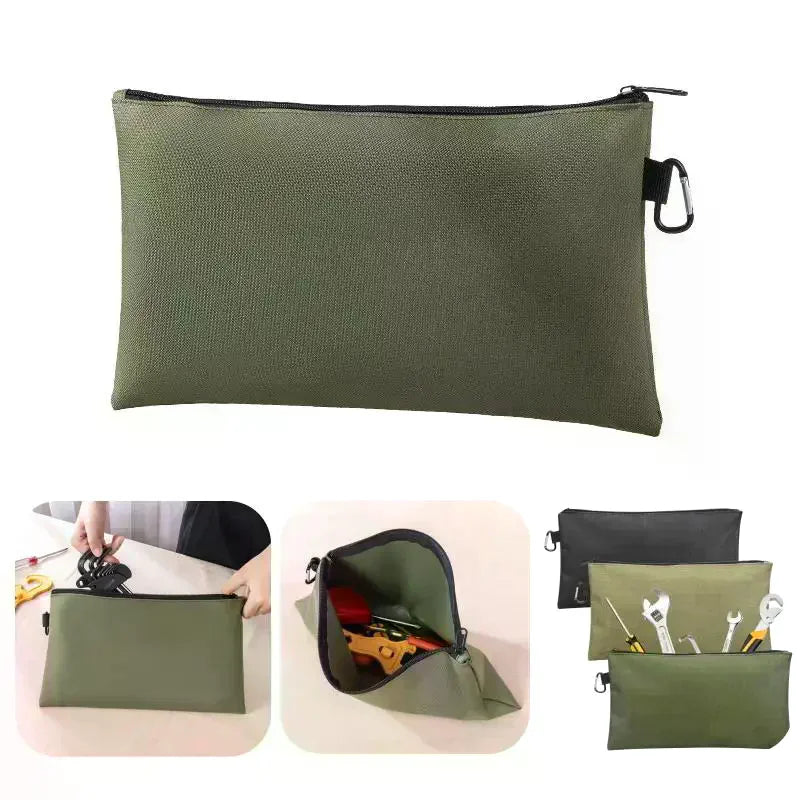 Multipurpose Tool Pouch Bag with Zipper & Carabiner