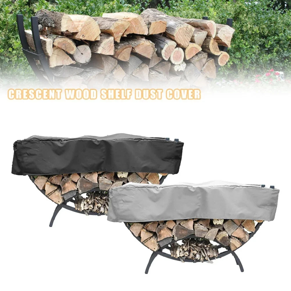 Curved Firewood Rack Cover | 59" Heavy-Duty 210D Oxford