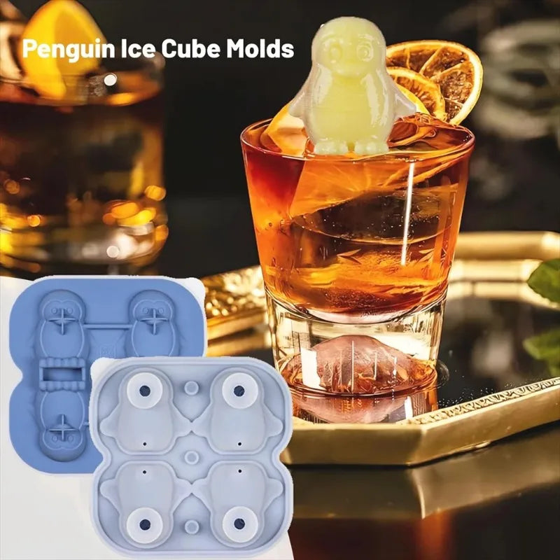 KEMORELA Penguin Silicone Ice Cube Tray with Lid | BPA-Free