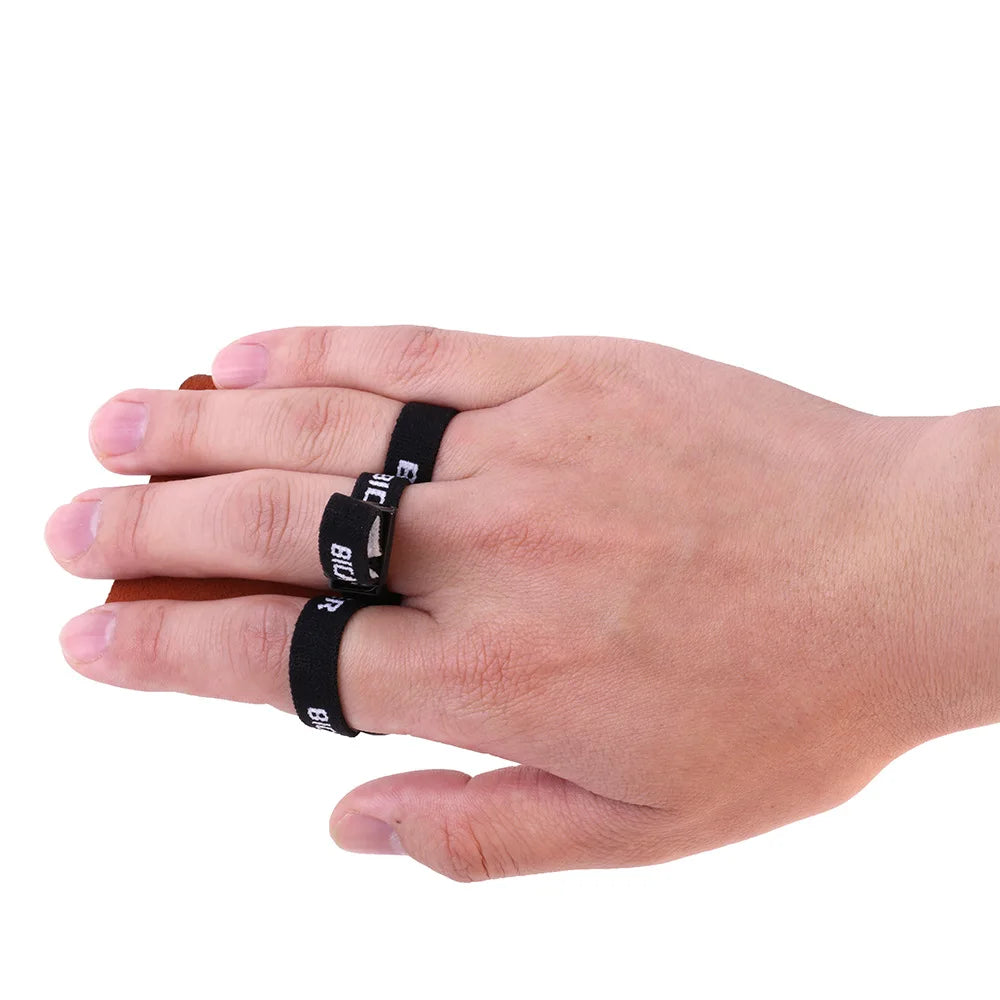 Archery Finger Guards SP3 Barebow Tab LH RH Cowhide Aluminum Plate L