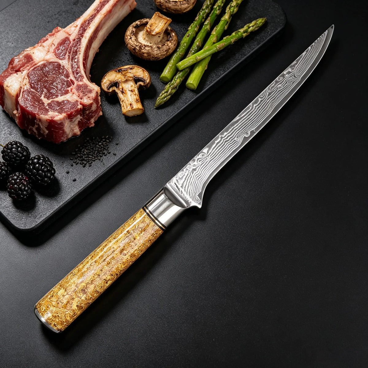 67-Layer Damascus Steel Chef Knife – Boning & Slicing