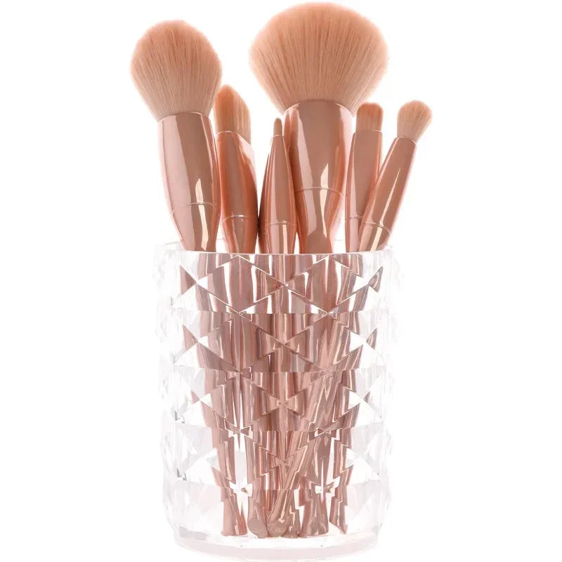 Acrylic Makeup Brush Holder & Desktop Cosmetic Storage Box