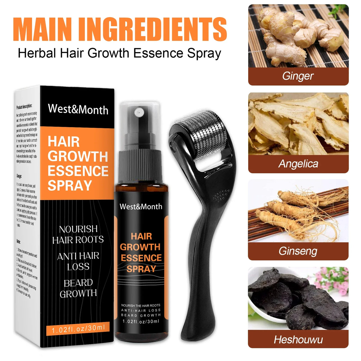 Hair Thickening Scalp Spray – Polygonum & Ginger Nourishment