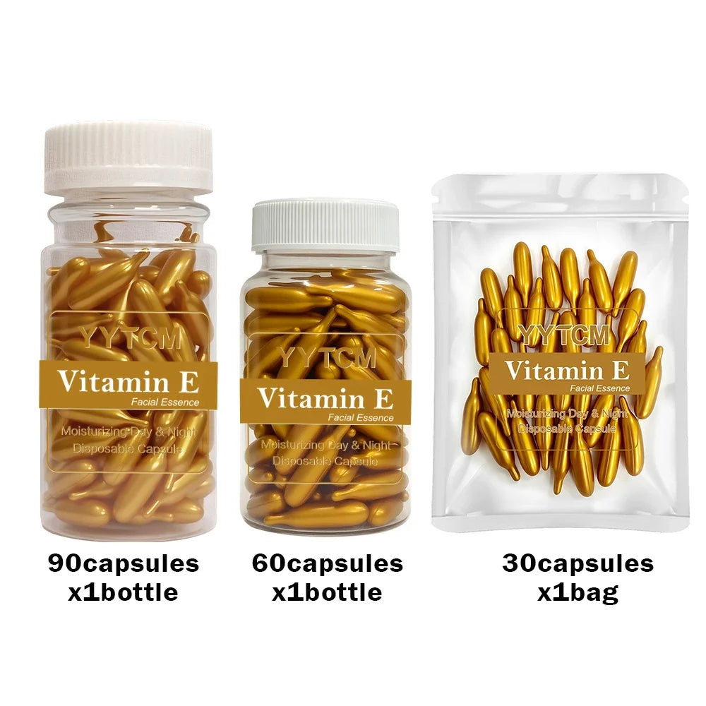 Vitamin E Serum Capsules – Hydrating Facial Oil | 90 Count