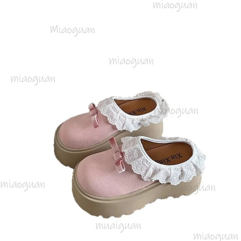 Women's Bow Wedge Platform Half Slippers – High Heel Mules