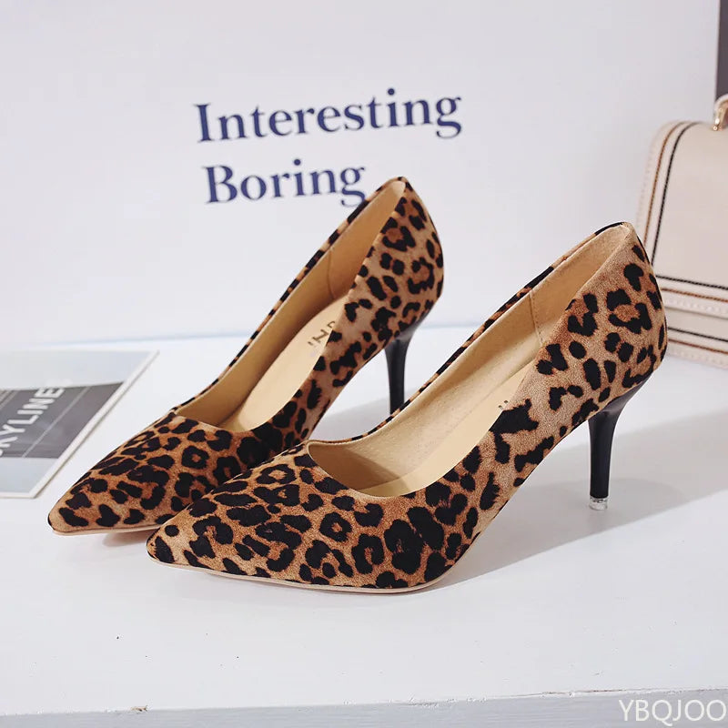 Women's Leopard Print Stiletto Pumps | Pointed Toe Heels