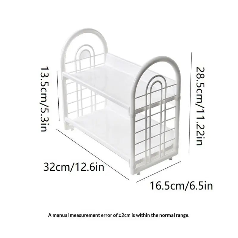 Double Layer Desktop Organizer Shelf | Cosmetics & Desk Storage