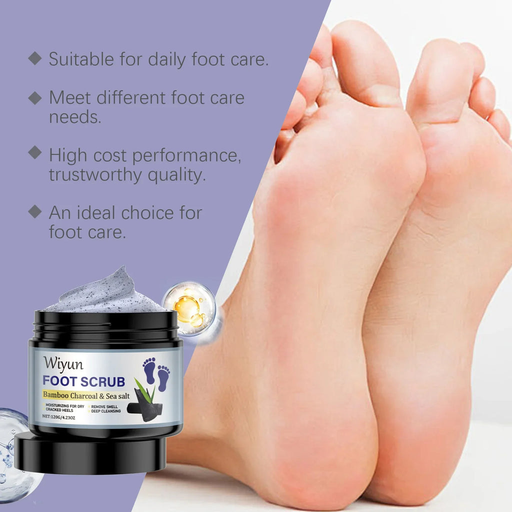 Bamboo Charcoal Sea Salt Foot Scrub – Dead Skin Removal