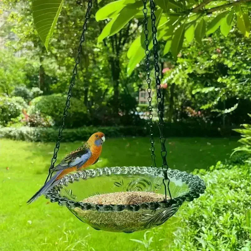 Flower-Shaped Hanging Bird Feeder & Birdbath | Garden Decor