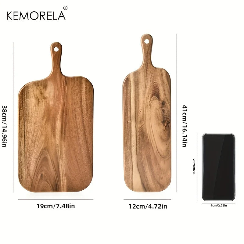 Acacia Wood Cutting Board with Handle | Butcher Block – 2 Sizes