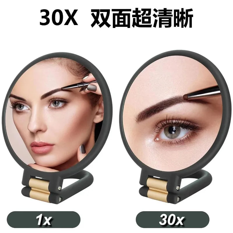 30X Magnifying Makeup Mirror with Stand – Double Sided 360°