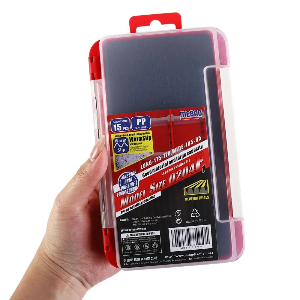 2-Layer Fishing Lure & Jig Head Bait Storage Box with Sponge