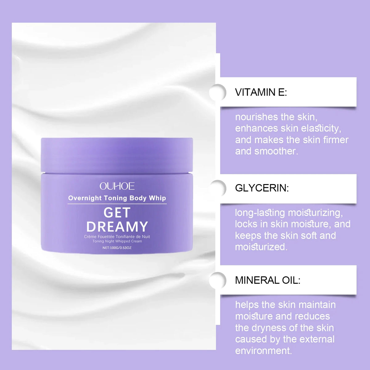 KOEC Overnight Toning Body Cream – Shea Butter & Lavender 100ml