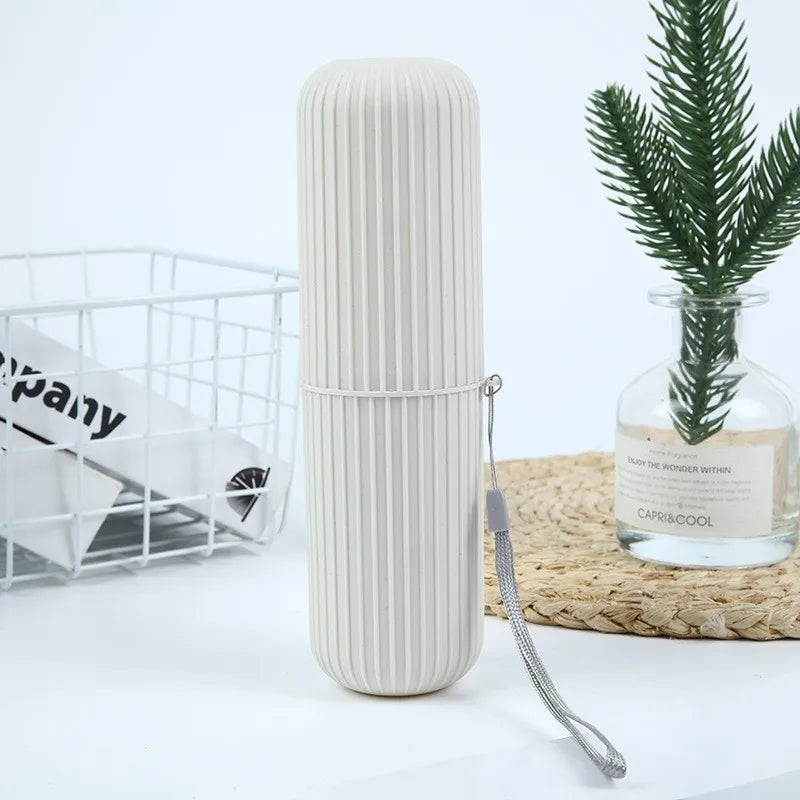 Travel Toothbrush & Toothpaste Case | Portable Striped Organizer