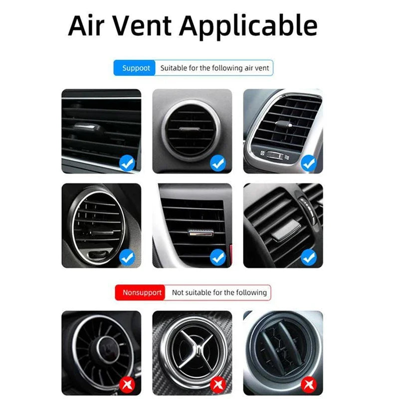 Magnetic Car Phone Holder Air Vent Clip Mount 360 Rotation Support
