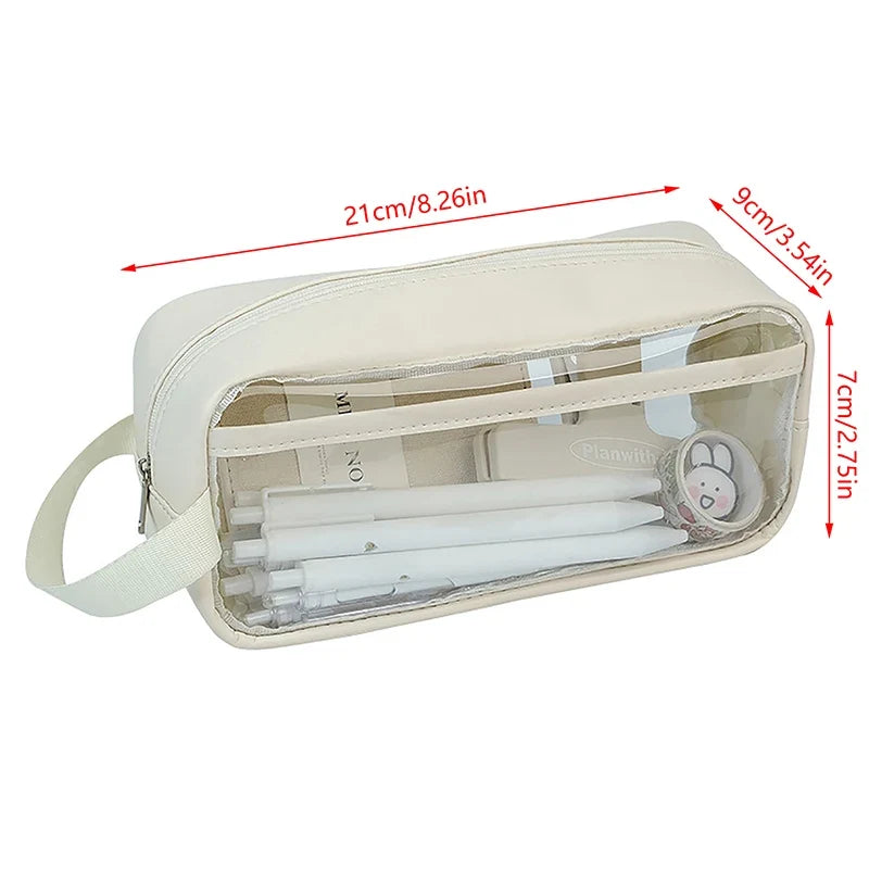 Transparent Large Capacity Pencil Case – Waterproof PVC Pouch
