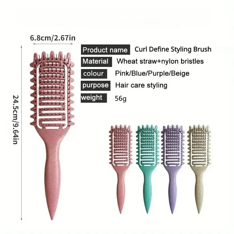 3-in-1 Curl Defining Detangling Hair Brush for Curly Hair