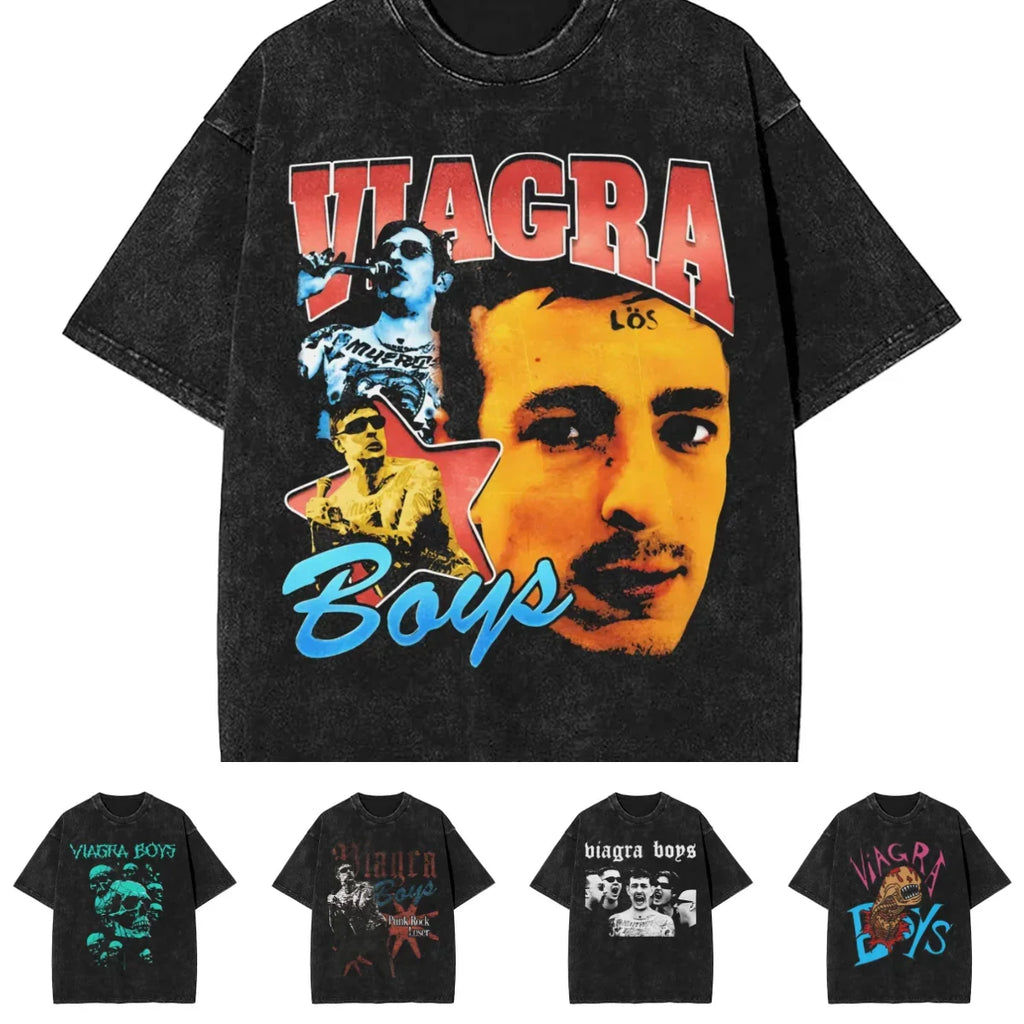 Viagra Boys Vintage Washed Graphic Tee | Men's Cotton Crewneck