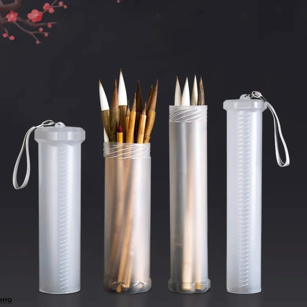 Transparent ABS Telescopic Pen Holder Art Painting Brush Pencil
