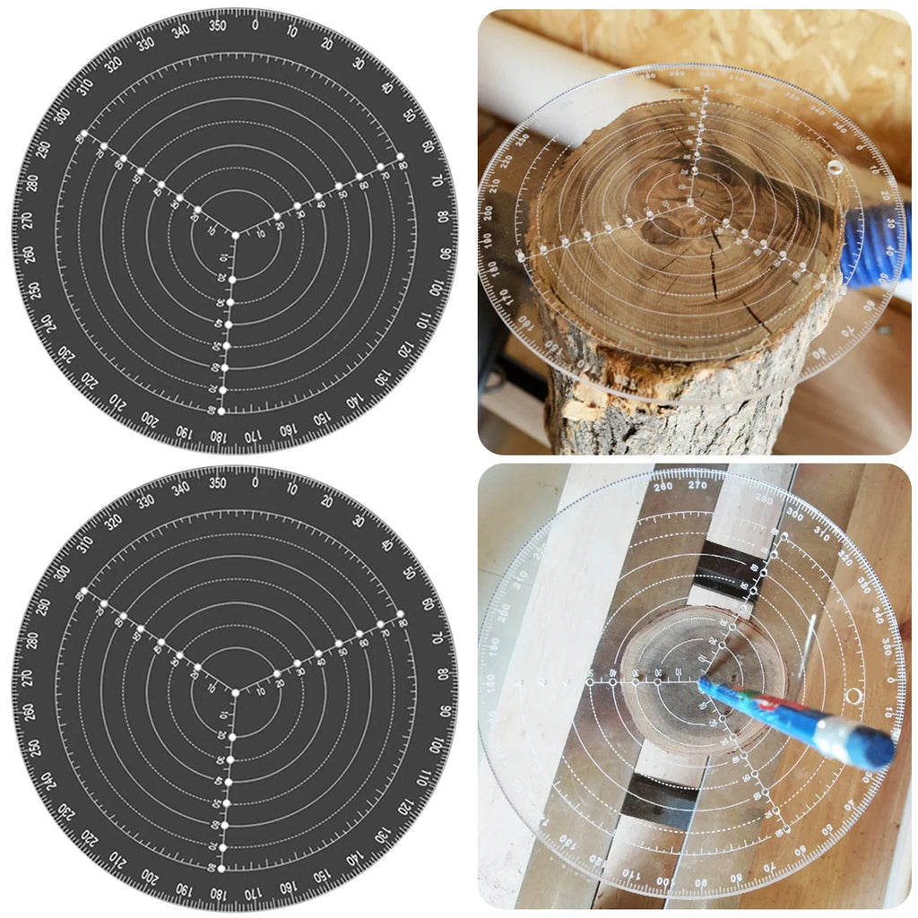 Acrylic Round Center Finder Compass | Wood Turning Layout Tool
