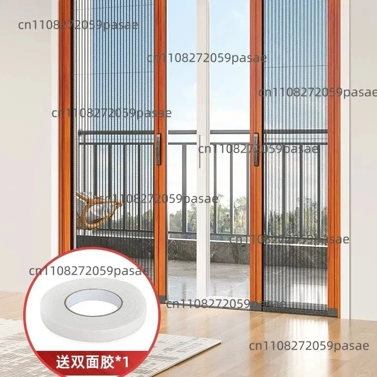 Trackless Retractable Pleated Mesh Screen Door | Custom Aluminium