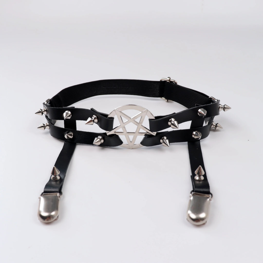 UYEE Leg Strap Garter Belt Pentagram Thigh Harness Women Girls Goth