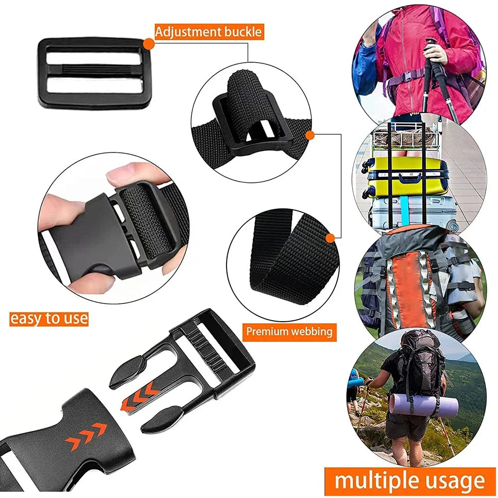 Nylon Luggage Straps 4-Pack – Adjustable Travel Bag Straps