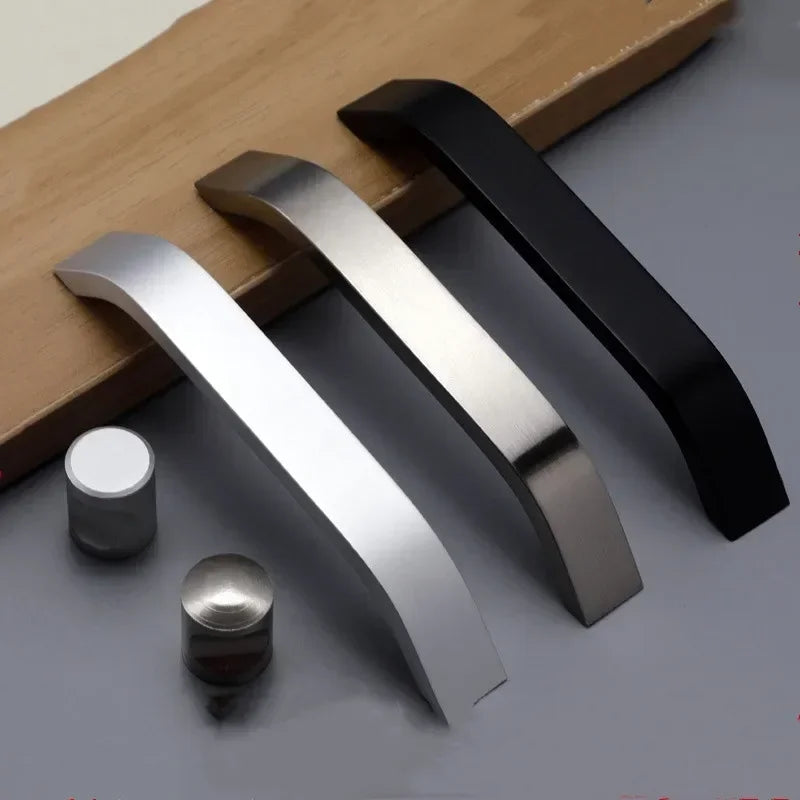 Black Aluminum Cabinet Handle – 128mm Drawer Pull Hardware
