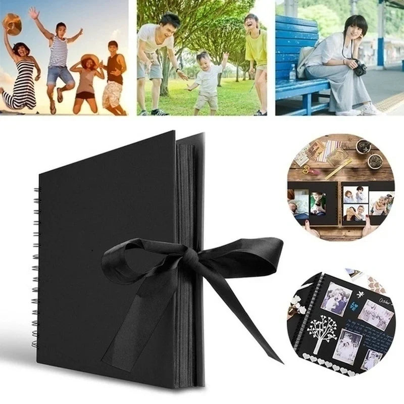 DIY Scrapbook Photo Album – 30-Page Black Card Memory Book