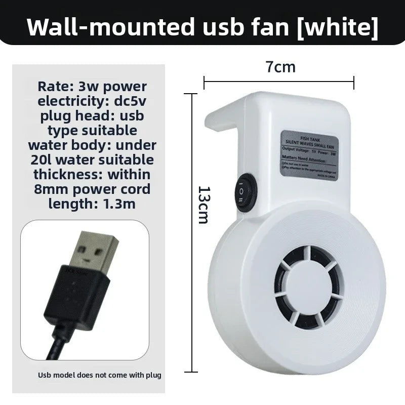 Dual Turbine USB Aquarium Chiller Fan – 3W Cooling System