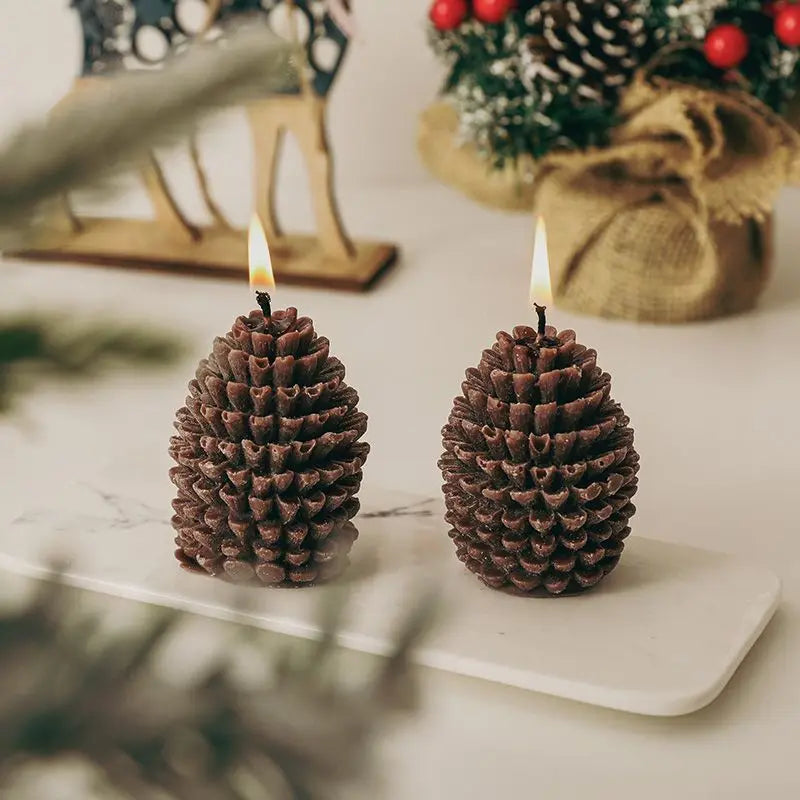 Christmas Pinecone Scented Candles Atmosphere Gifts Handcrafted