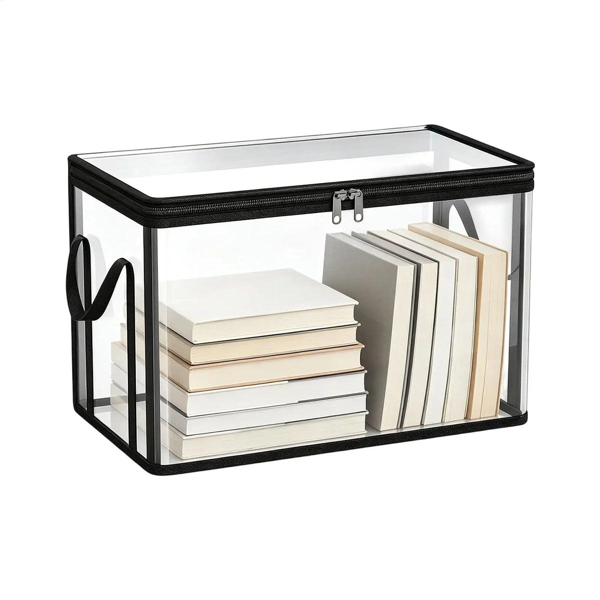 Book Storage Box Clear Stackable Large Capacity Containers