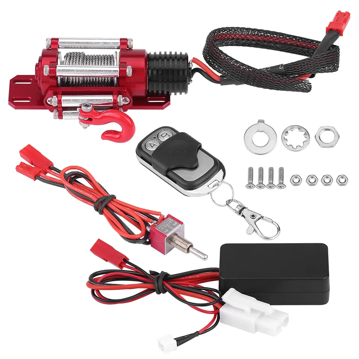 1 10 Scale RC Model Vehicle Crawler Car Accessory Metal Winch Remote