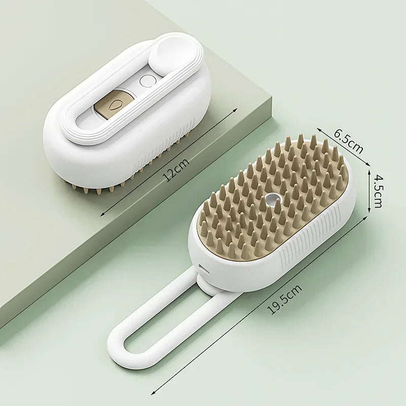 3-in-1 Electric Steam Spray Pet Grooming Brush for Cats & Dogs