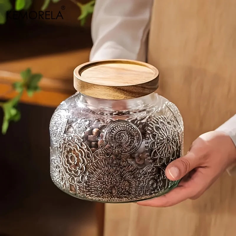 Retro Crabapple Airtight Glass Storage Jars | 1 or 3 Pcs Set