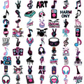 63-Piece Waterproof Temporary Tattoo Stickers – Retro Music Icons