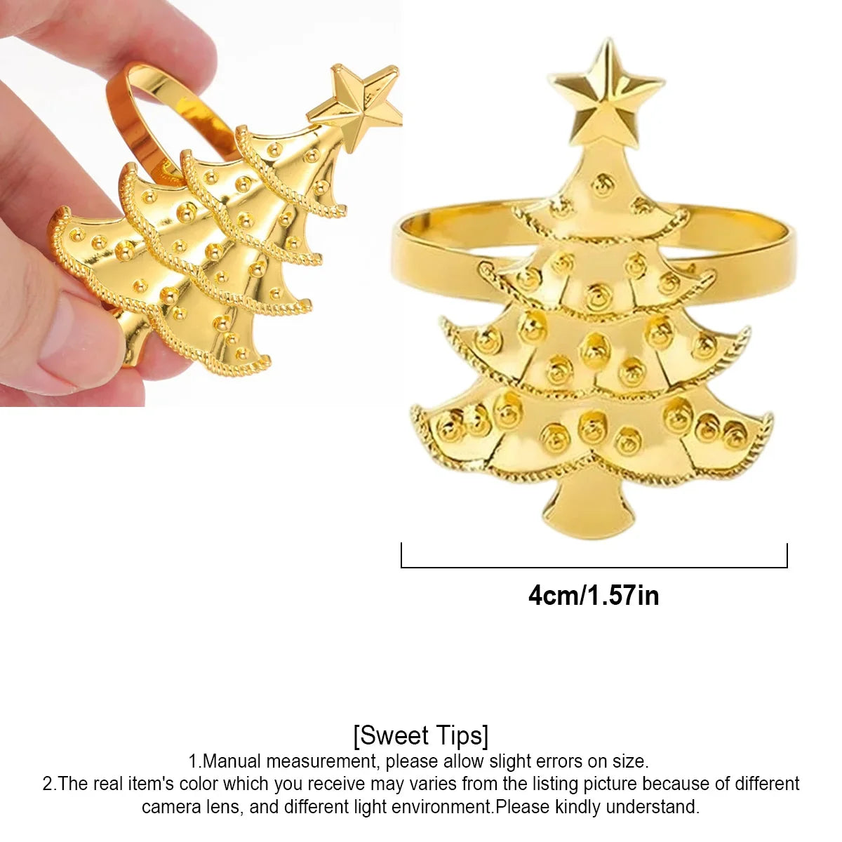 Napkin Rings Christmas Winter Wedding Gold Hemp Rope Metal Home Table